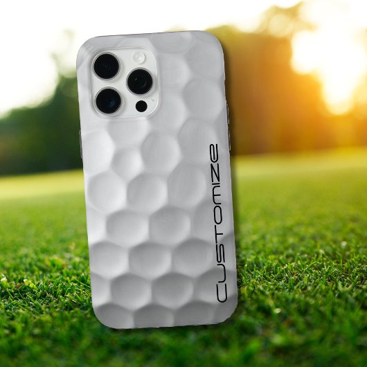 Coques Case-Mate iPhone Golf Ball Dimples motif avec texte personnalisé