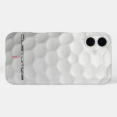 Coques Case-Mate iPhone Golf Ball Dimples Texte et numéro personnalisés (Verso (horizontal))