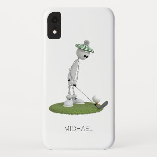 Coques Case-Mate iPhone Golf Cartoon Teoff Nom personnalisé | Golf (Dos)