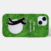 Coques Case-Mate iPhone Golf - Golf Ball and Player Silhouette (Verso (horizontal))
