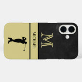 Coques Case-Mate iPhone Golf Guy Black Leather Texogramme Nom (Verso (horizontal))