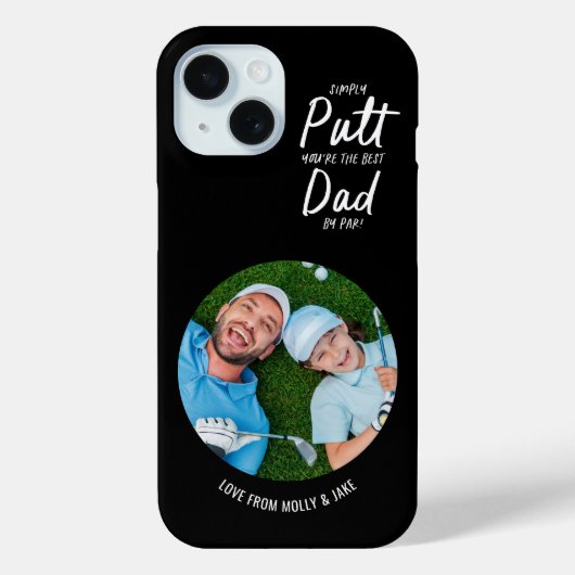 Coques Case-Mate iPhone Golf papa moderne typographie noire cadeau photo (Verso)