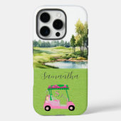 Coques Case-Mate iPhone Golf pittoresque Pink Golf Cart (Verso)
