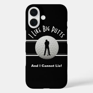 Coques iPhone 16 Golfer I Like Big Putts Golf Humour Amusant Noir B