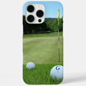 Coques Case-Mate iPhone Golfer Photo Golf Ball Monogrammé Vert (Verso)