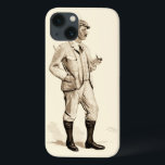 Coques Pour iPhone Golfeur vintage avec le tuyau et les bottes de<br><div class="desc">Ce monsieur pimpant regarde comme il est prêt à frapper les liens. Un grand morceau dépeignant un golfeur vintage tenant un tuyau de tabac,  préparent pour heurter un trou dans un. Achetez votre copie aujourd'hui !</div>