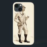 Coques Pour iPhone Golfeur vintage avec le tuyau et les bottes de<br><div class="desc">Ce monsieur pimpant regarde comme il est prêt à frapper les liens. Un grand morceau dépeignant un golfeur vintage tenant un tuyau de tabac, préparent pour heurter un trou dans un. Achetez votre copie aujourd'hui !</div>