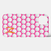 Coques Case-Mate iPhone Golfing INITIAL Rose Blanc Orange Preppy Sports (Verso (horizontal))