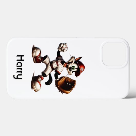 Coques Case-Mate iPhone Goofy Cat Baseball Pitcher Winup Personal (Verso (horizontal))