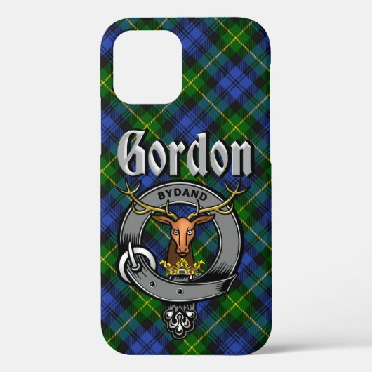 Coques Case-Mate iPhone Gordon Clan Badge & Tartan (Verso)