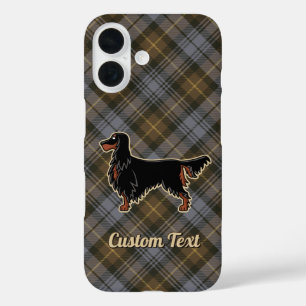 Coques iPhone 16 Gordon Setter sur Patiné Gordon Tartan
