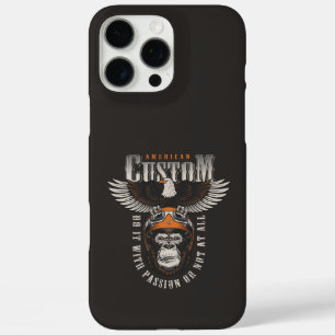 Coques iPhone 16 Pro Max Gorille Américain Moto Biker Vintage Aigle
