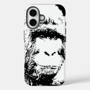 Coques iPhone 16 Gorille noir et blanc