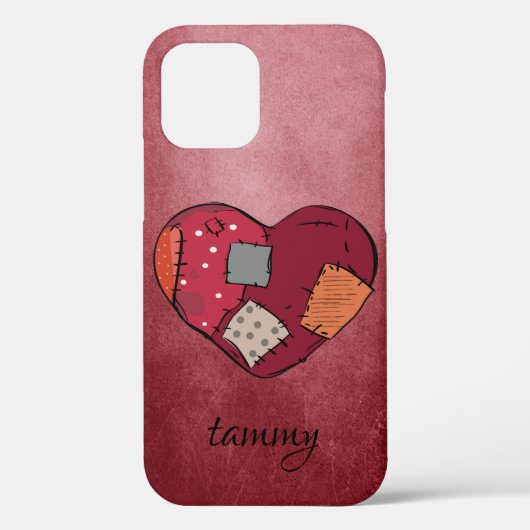 Coques Case-Mate iPhone Goth a mis le coeur dans l'Arrière - plan Red Grun (Verso)