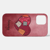 Coques Case-Mate iPhone Goth a mis le coeur dans l'Arrière - plan Red Grun (Verso (horizontal))
