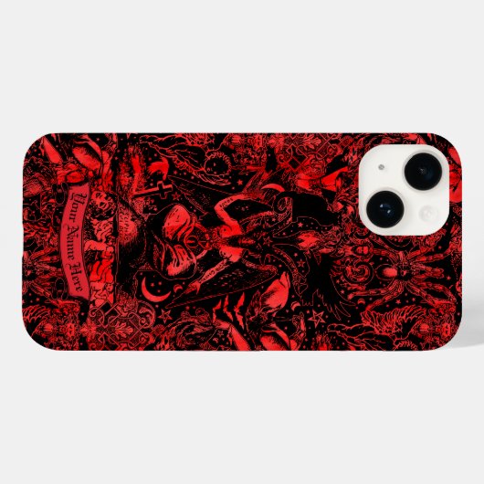 Coques Case-Mate iPhone Goth Baphomet Red Devil Satanic Grunge Gothique (Verso (horizontal))