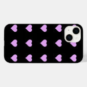 Coques Case-Mate iPhone Goth Black and Pink Heart Design (Verso (horizontal))