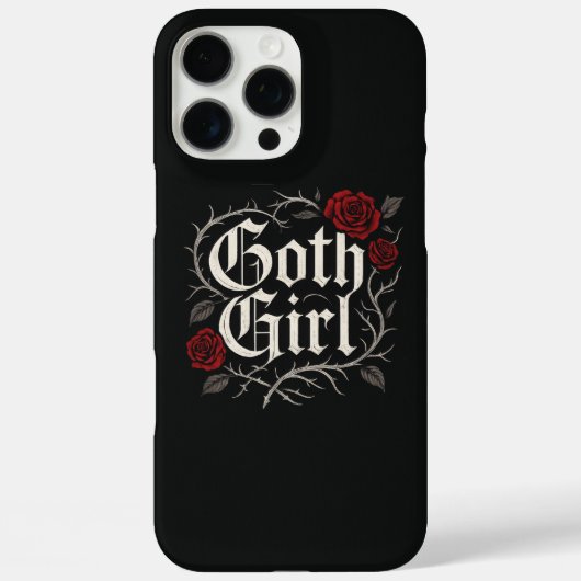 Coques Case-Mate iPhone Goth Girl Rouge Rose Floral Vine Noir gothique (Verso)