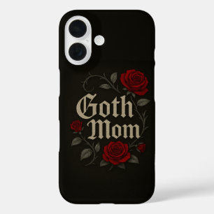 Coques iPhone 16 Goth Mom Red Rose Floral typographie victorienne