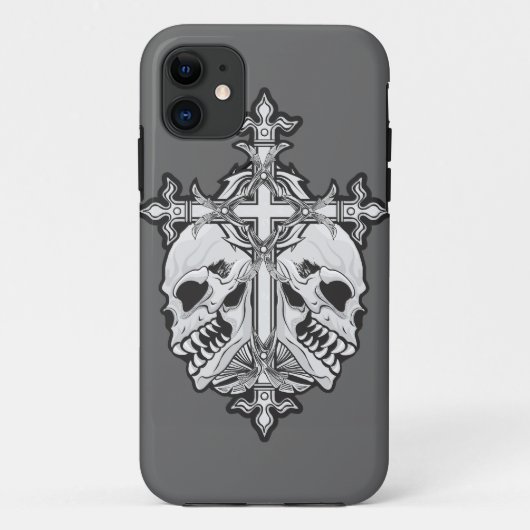 Coques Case-Mate iPhone Gothic Cross with Skulls (Dos)