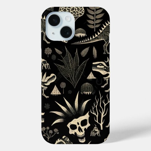 Coques Case-Mate iPhone Gothic Dinosaur Skeleton Engraving Pattern  (Verso)
