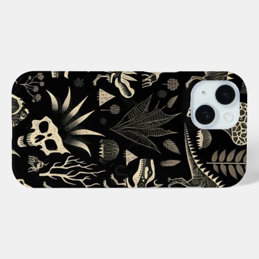 Coques Case-Mate iPhone Gothic Dinosaur Skeleton Engraving Pattern (Verso (horizontal))