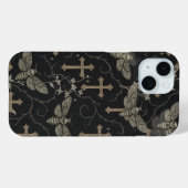 Coques Case-Mate iPhone Gothic Moth & Cross Damask Phone Case (Verso (horizontal))