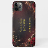 Coques Case-Mate iPhone Gothic Roses Couples Name & Wedding Date (Dos)
