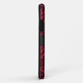 Coques Case-Mate iPhone Gothique rouge et noir Damas Monogramme (Dos/Droite)