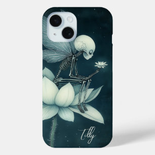 Coque Pour iPhone 15 Gothique Skelton Fairy & Lotus Flower Custom