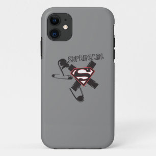 Coque Case-Mate Pour iPhone Goupilles de sécurité noires de Supergirl