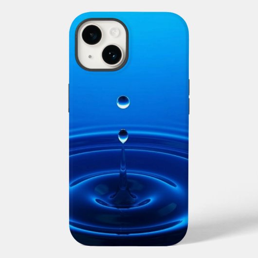 Coques Case-Mate iPhone Goutte d'eau profonde ondulation bleu esthétique (Verso)