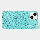 Coques Case-Mate iPhone gouttelettes d'eau aquamarines (Verso (horizontal))