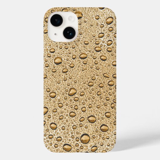 Coques Case-Mate iPhone Gouttelettes d'eau dorées (Verso)