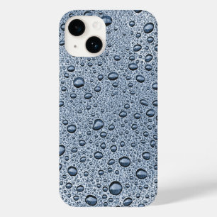 Coque Pour iPhone 14 gouttelettes d'eau gris de métal