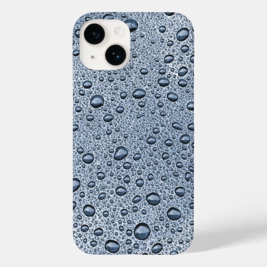 Coques Case-Mate iPhone Gouttelettes d'eau gris métal (Verso)
