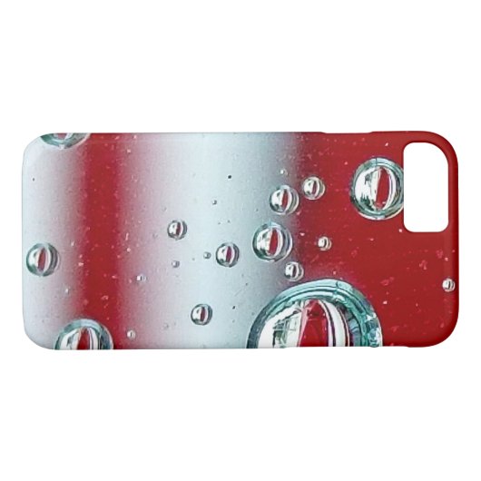 Coques Case-Mate iPhone gouttelettes d'eau rayées rouges et blanches (Dos (Horizontal))