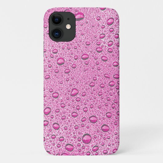 Coques Case-Mate iPhone Gouttelettes d'eau rose chaud (Dos)