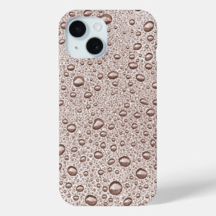 Coque Pour iPhone 15 gouttelettes d'eau Sepia