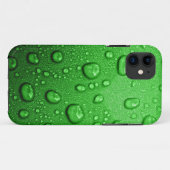 Coques Case-Mate iPhone Gouttelettes d'eau sur l'arrière - plan vert, (Dos (Horizontal))