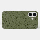 Coques Case-Mate iPhone Gouttelettes d'eau vert olive (Verso (horizontal))
