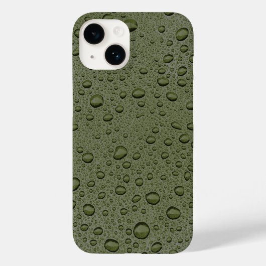 Coques Case-Mate iPhone gouttelettes d'eau verte d'olive (Verso)