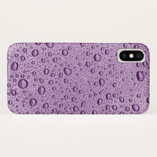 Coques Case-Mate iPhone gouttelettes d'eau violette (Dos (Horizontal))