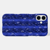 Coques Case-Mate iPhone gouttes de pluie sur le métal bleu (Verso (horizontal))
