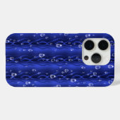 Coques Case-Mate iPhone Gouttes de pluie sur métal bleu (Verso (horizontal))