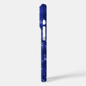 Coques Case-Mate iPhone Gouttes de pluie sur métal bleu (Verso / Gauche)