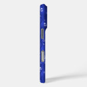 Coques Case-Mate iPhone Gouttes de pluie sur métal bleu (Verso / Droite)