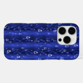 Coques Case-Mate iPhone Gouttes de pluie sur métal bleu (Verso (horizontal))