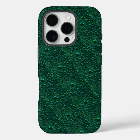 Coques Case-Mate iPhone Gouttes d'eau sur métal vert (Verso)