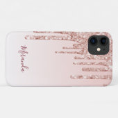 Coques Case-Mate iPhone gouttes d'or rose (Dos (Horizontal))